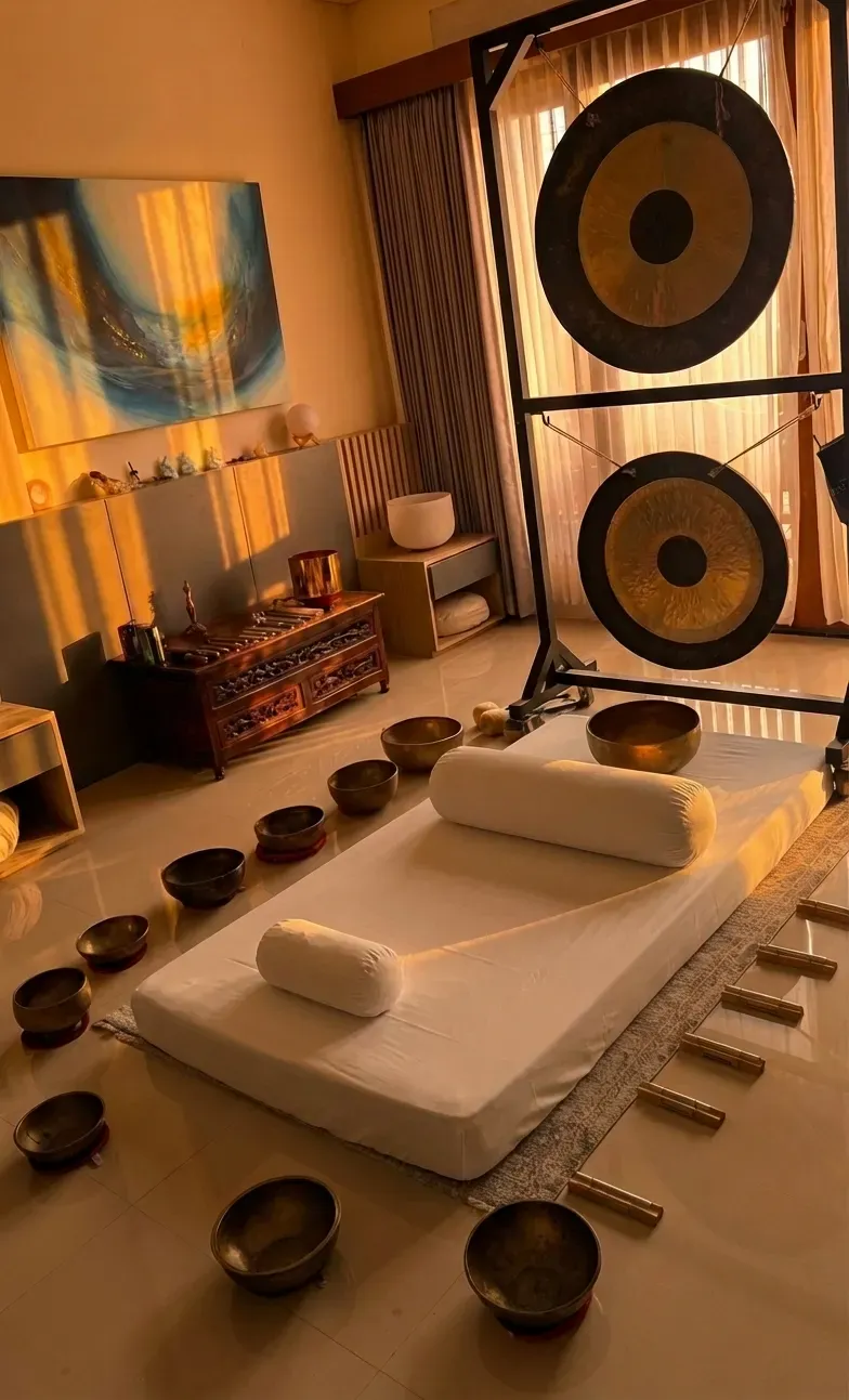 Private Sound Therapy with singing bowls at Ayutyas Bali